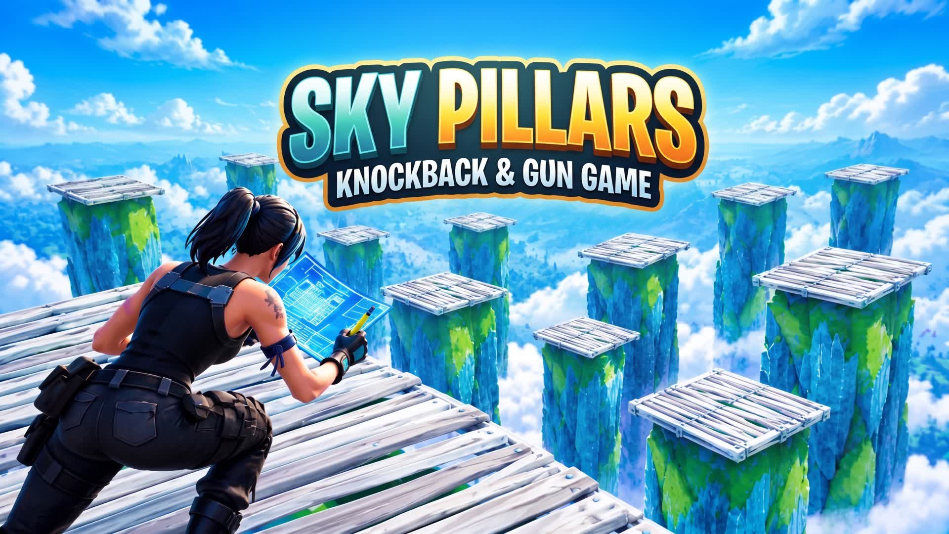🌌 SKY PILLARS : KNOCKBACK & GUN GAME