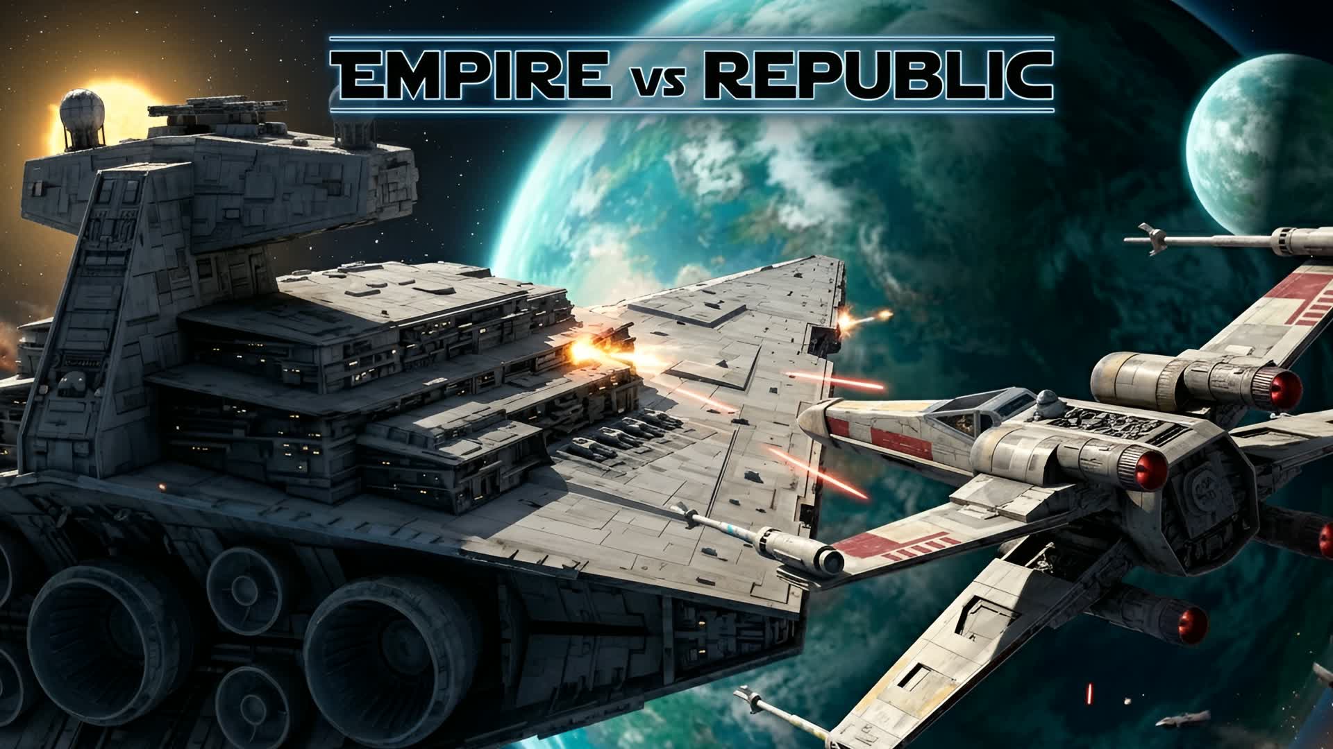 EMPIRE VS REPUBLIC SPACE BATTLE