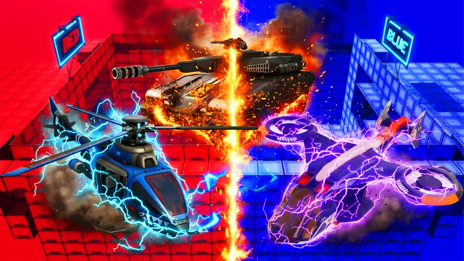 1V1V16V6 RED VS BLUE XGREEN XPURPLE🔴🔵