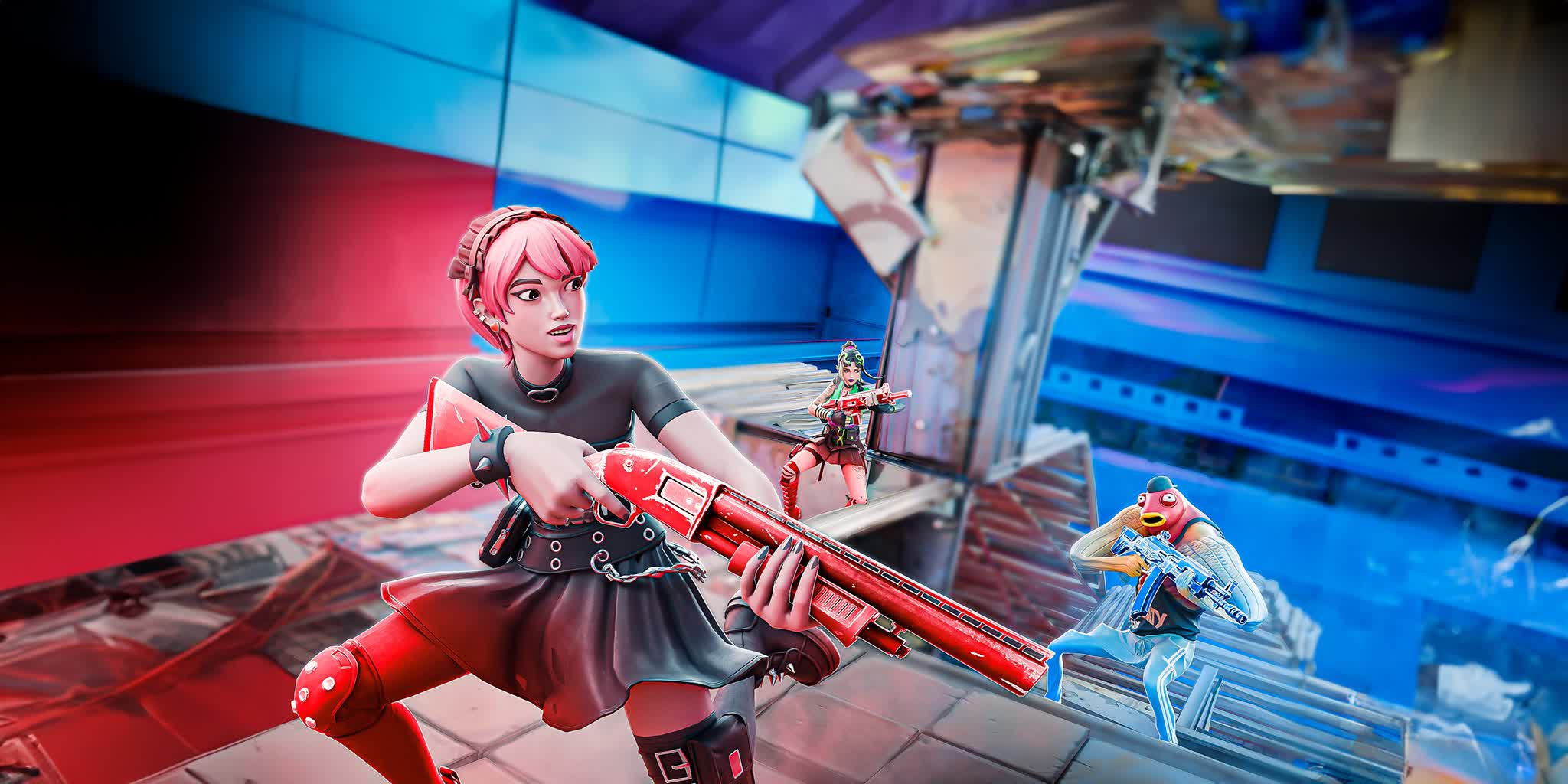 🦈RED VS BLUE HEROS🧹🔫NEW MYTHICS 4815-5000-4402 by rowdy14 - Fortnite ...