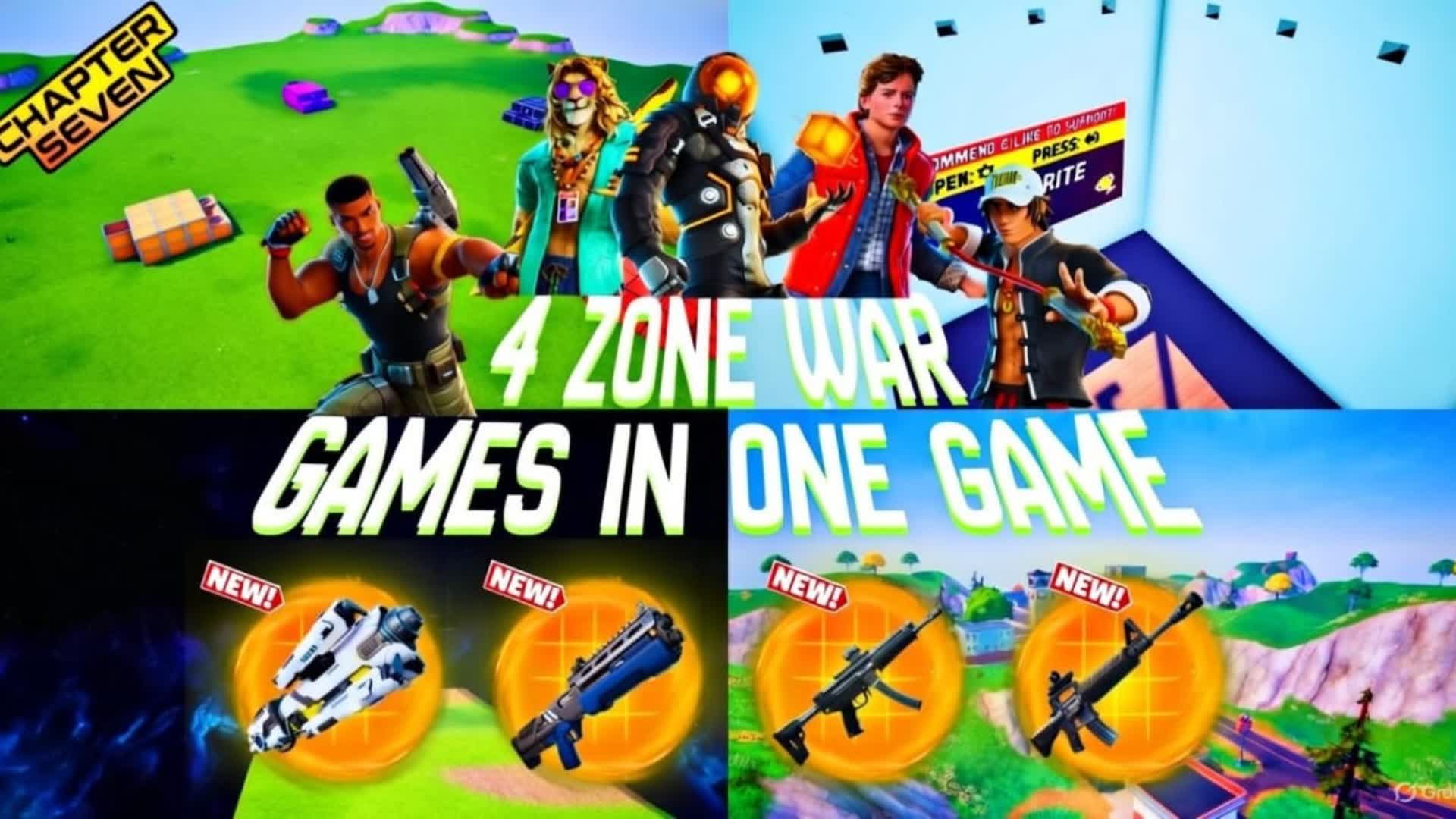 four  zone wars games in one game