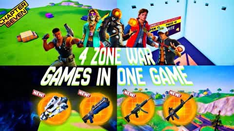 four zone wars games in one game