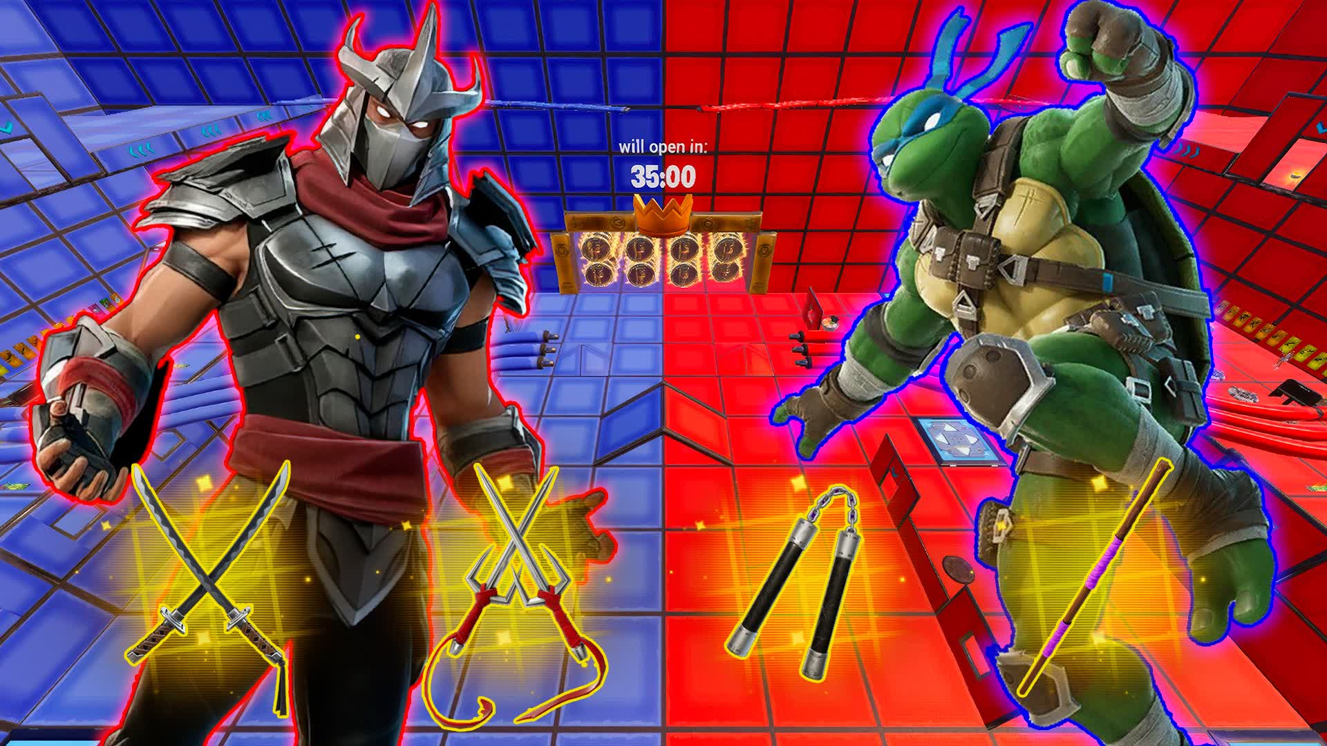 NINJA TURTLES BLUE VS SHREDDER RED🐢🔵🔴