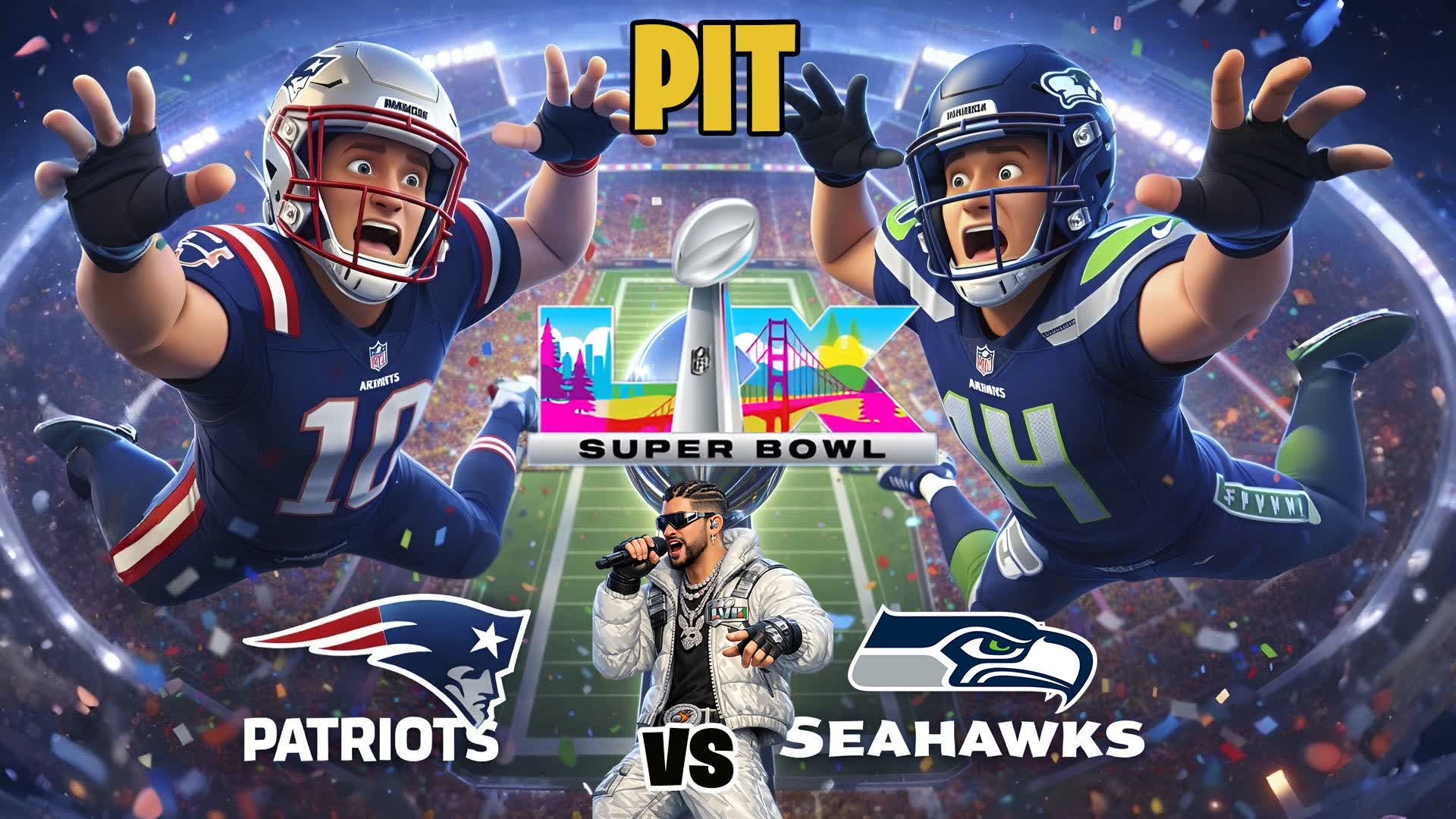 スーパーボウル ピット SEAHAWKS v PATS バッドバニー