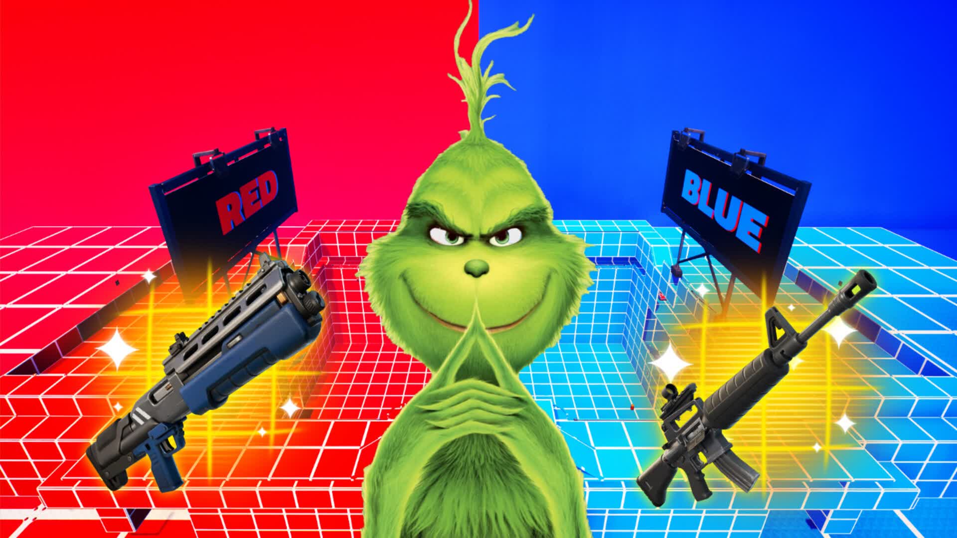 RED VS BLUE🔴🔵 BAD GRINCH