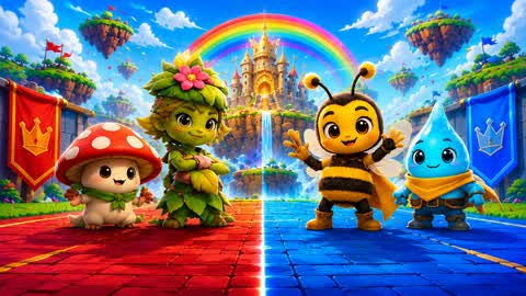 Red 🏆 vs Blue 🌈 Rainbow Rush
