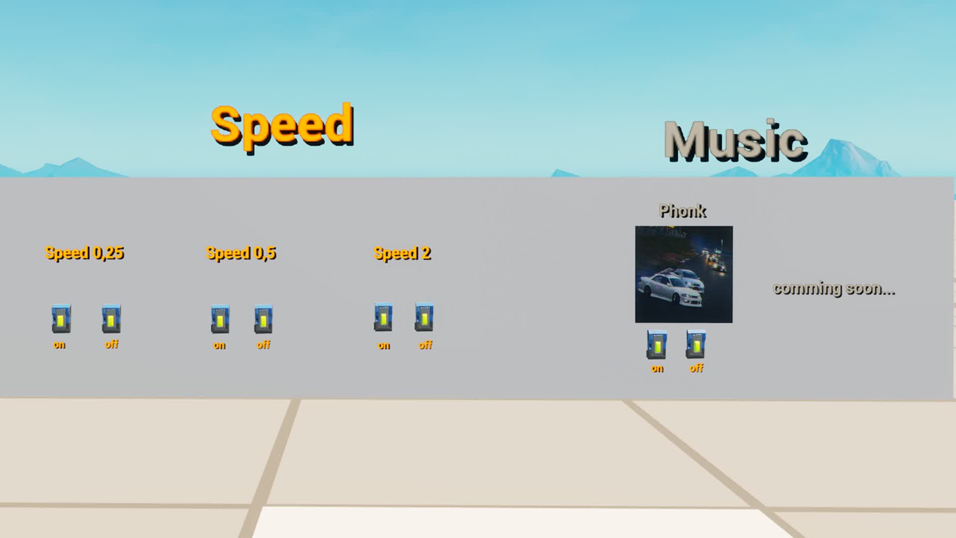 Free Build + Music + Speed Control 955684454861 by oasis4.0 Fortnite Creative Map Code