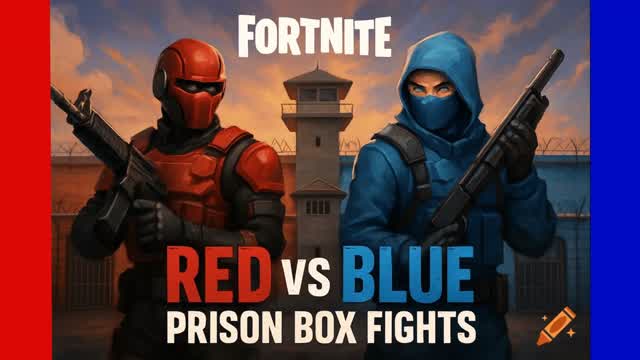 🔴Red Vs Blue Prison Box Fights🔵
