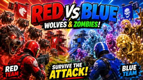 red v blue but theres wolves and zombies