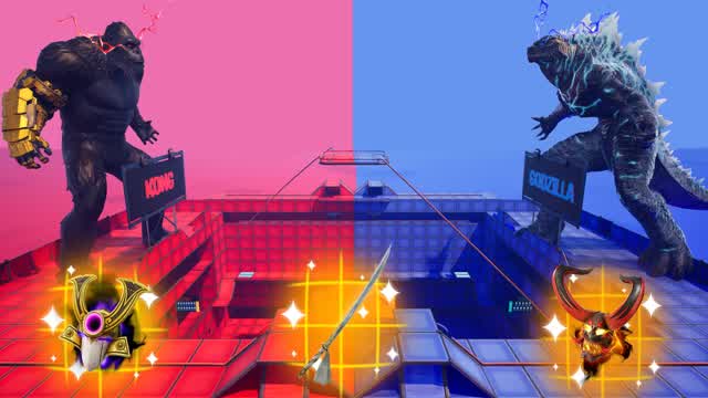 EPIC RED VS BLUE 🔴🔵 GODZILLA VS KONG