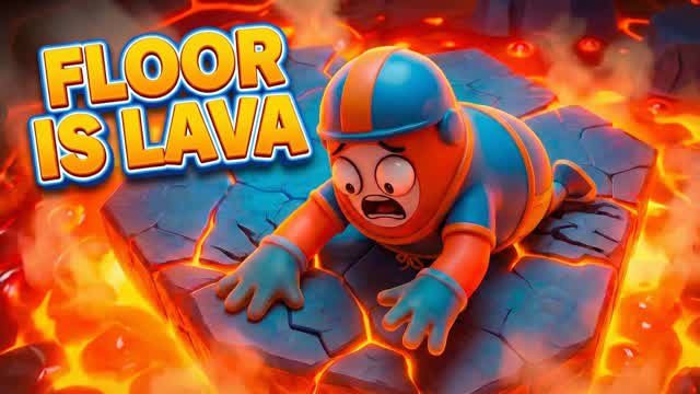 LAVA ESCAPE - FLOOR IS LAVA🔥FALL GUYS🌋