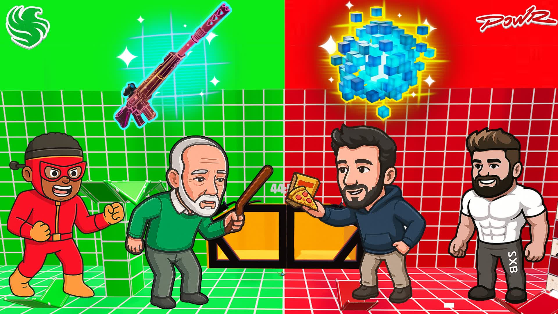 باور ضد فالكونز 💚❤️ - Build Fights sxb