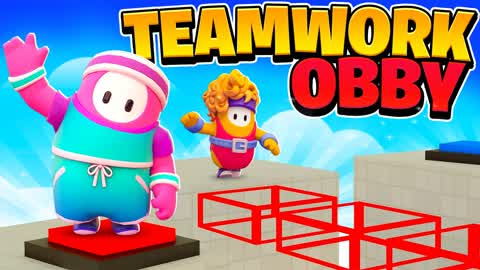 🖐️TEAMWORK OBBY🖐️ 🌈FALL GUYS🌈