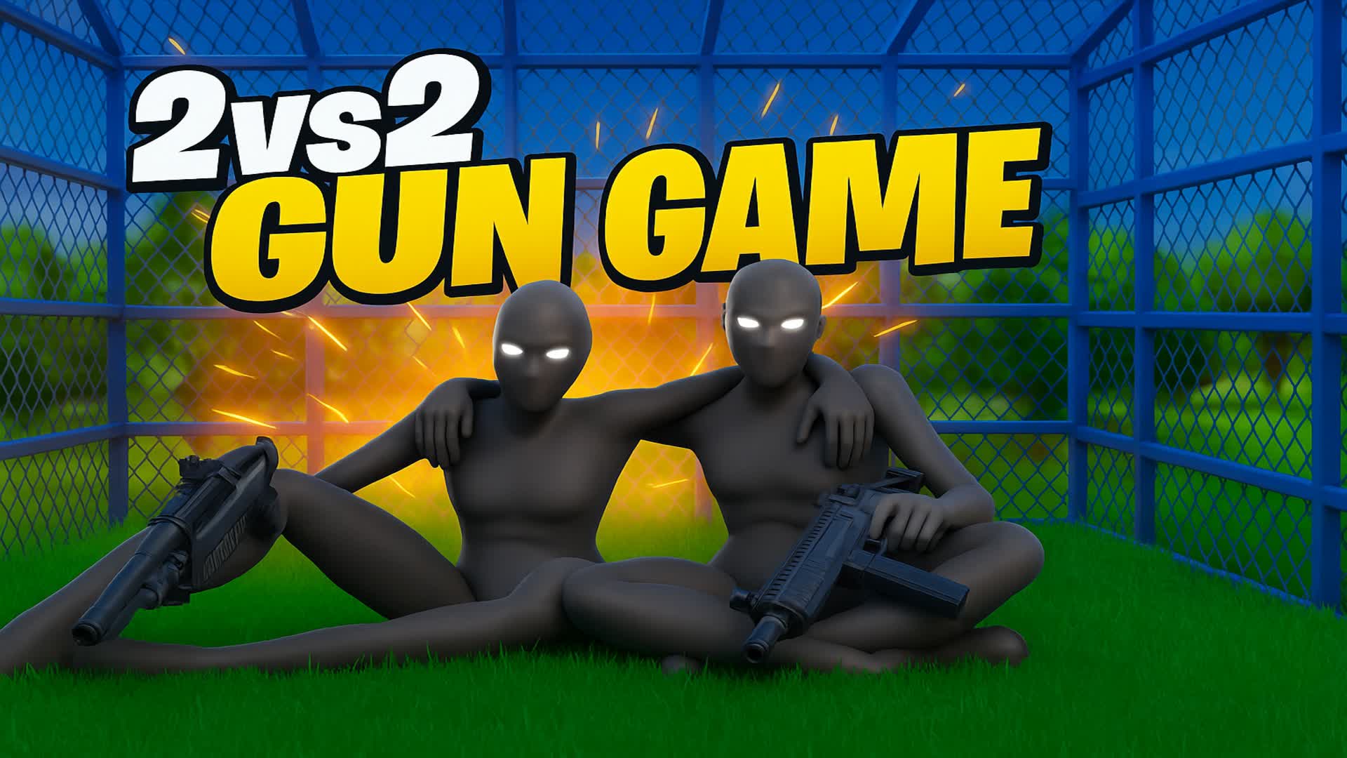 2vs2 GunGame In Cage 🔫