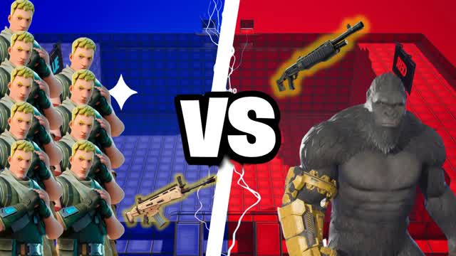 Humain Vs Gorille ( Red vs Blue )