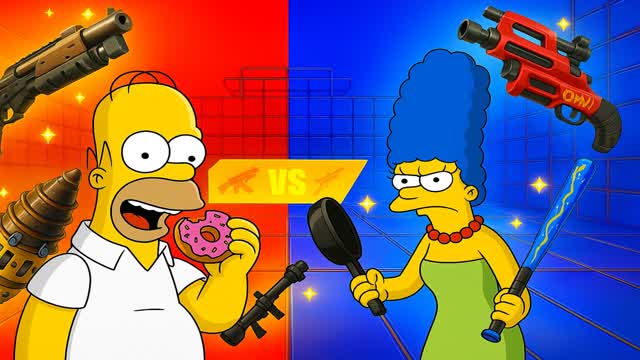 SUPER HOMER VS MARGE 🔴🔵