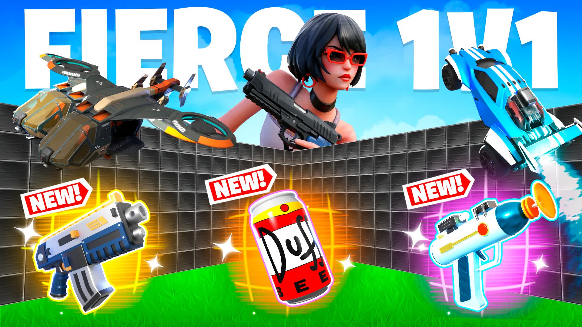 FIERCE 1V1 FFA - WITH EVERY GUN & RIDES
