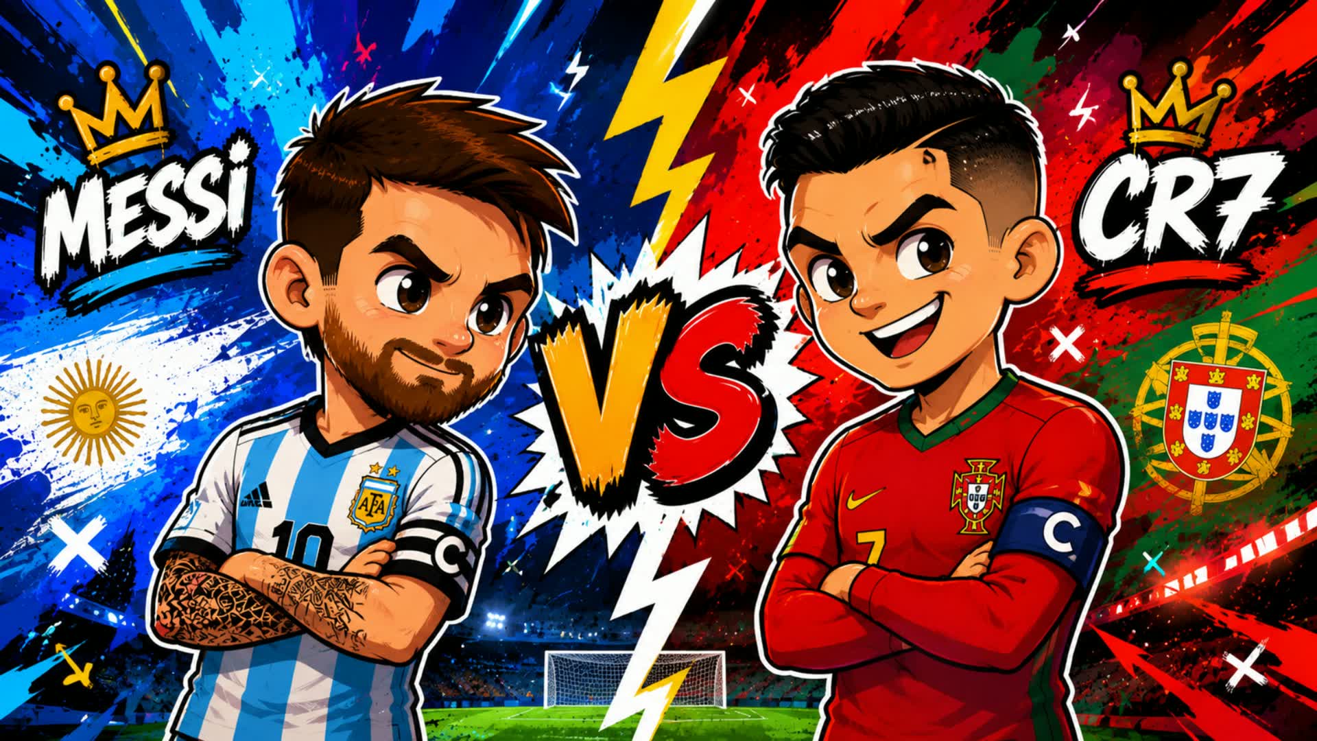 メッシ VS CR7 赤 VS 青 クール