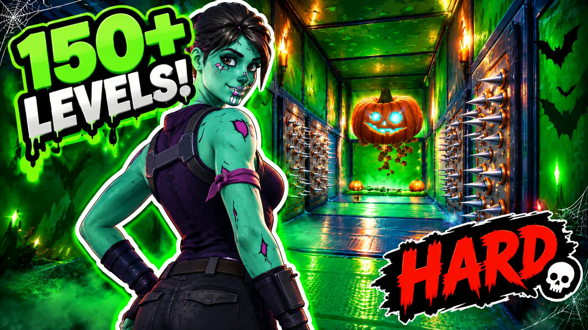 🎃150+ LEVEL HALLOWEEN DEATHRUN🎃PARKOUR - Fortnite island 6247-2351-7856 by Strafe8000