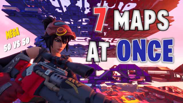 7 Maps at Once! MEGA 100 🔴Red vs Blue🔵
