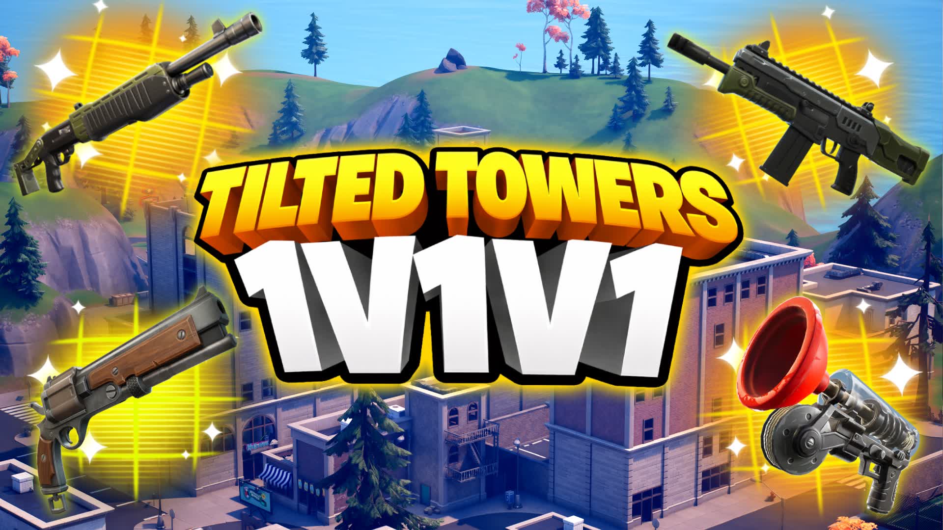 1v1v1 Tilted Towers! 1v1 FREE FOR ALL