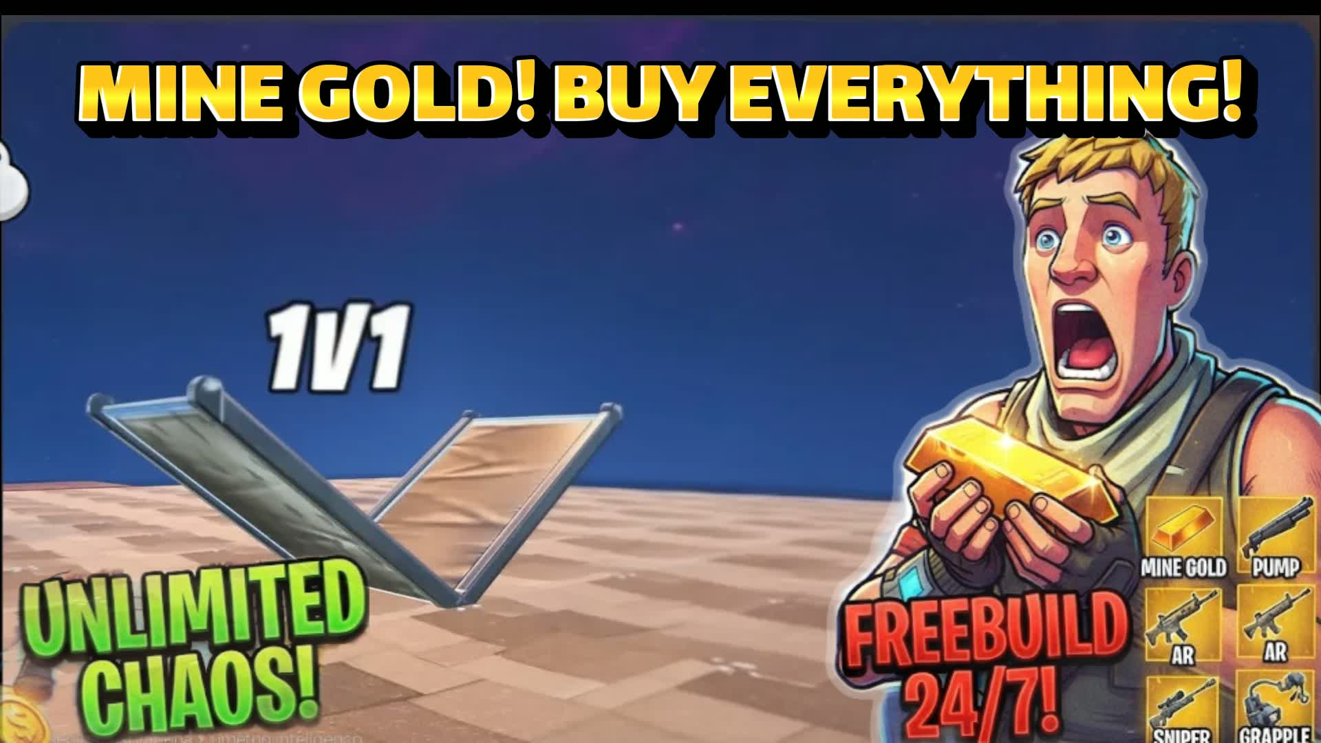 MINE FOR WEAPONS 1V1V1 جمع الذهب