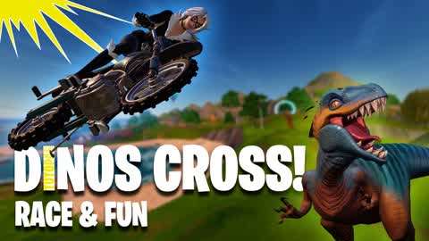 DINOS CROSS! Dirt Bike Race & Fun