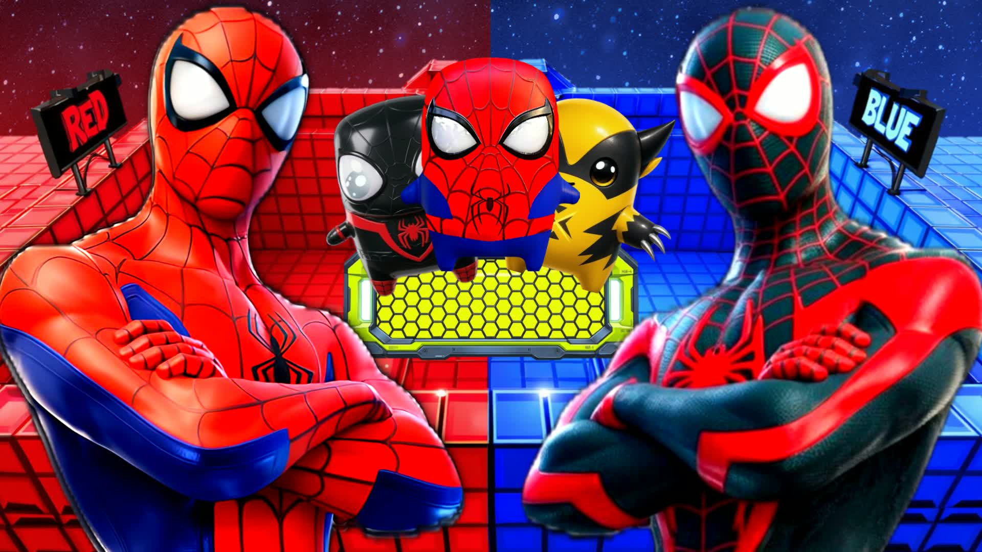 BRAND NEW SPIDER RED VS BLUE