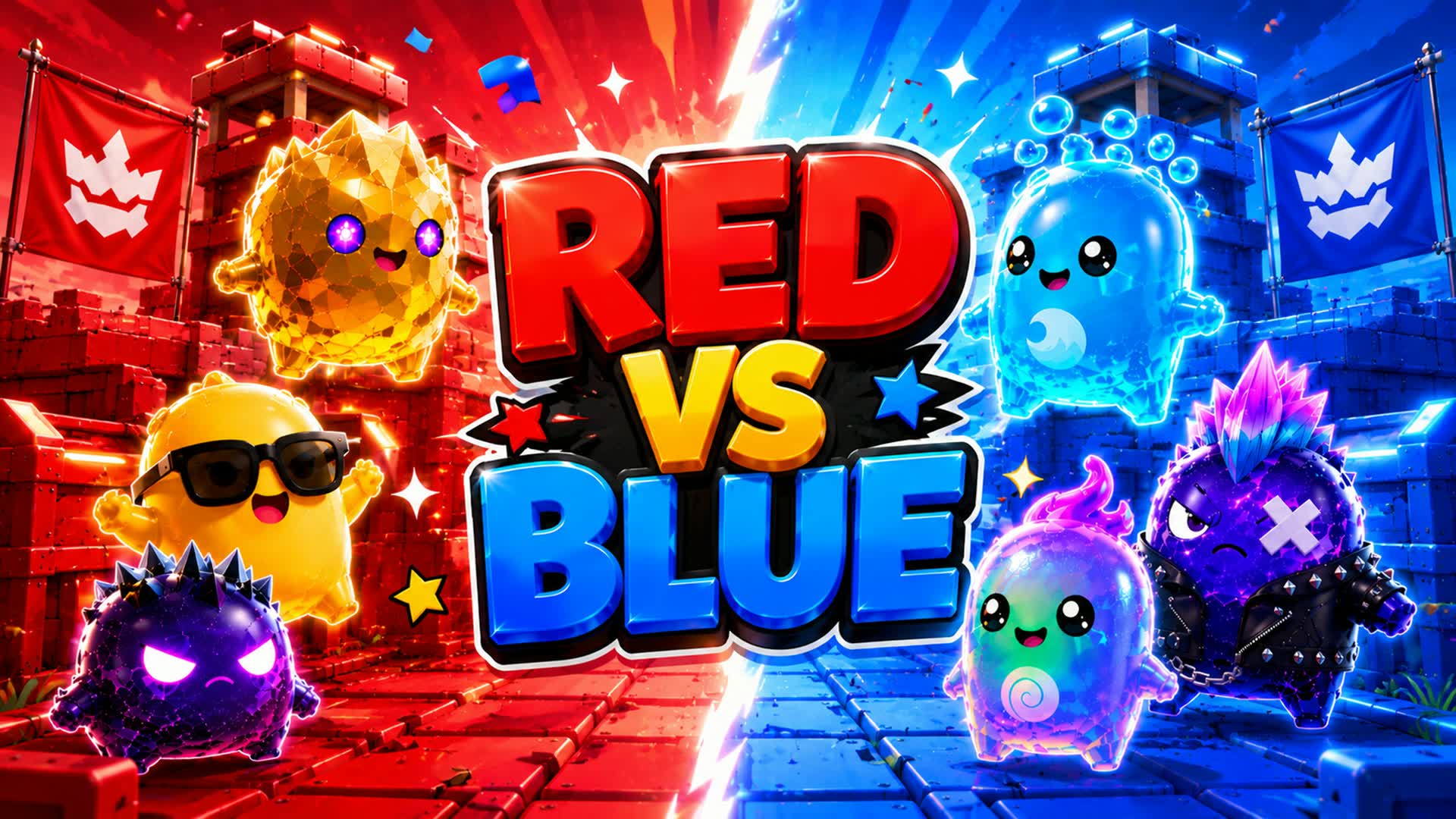 🔴🔵 RED vs BLUE SUPER PARTY 🎊