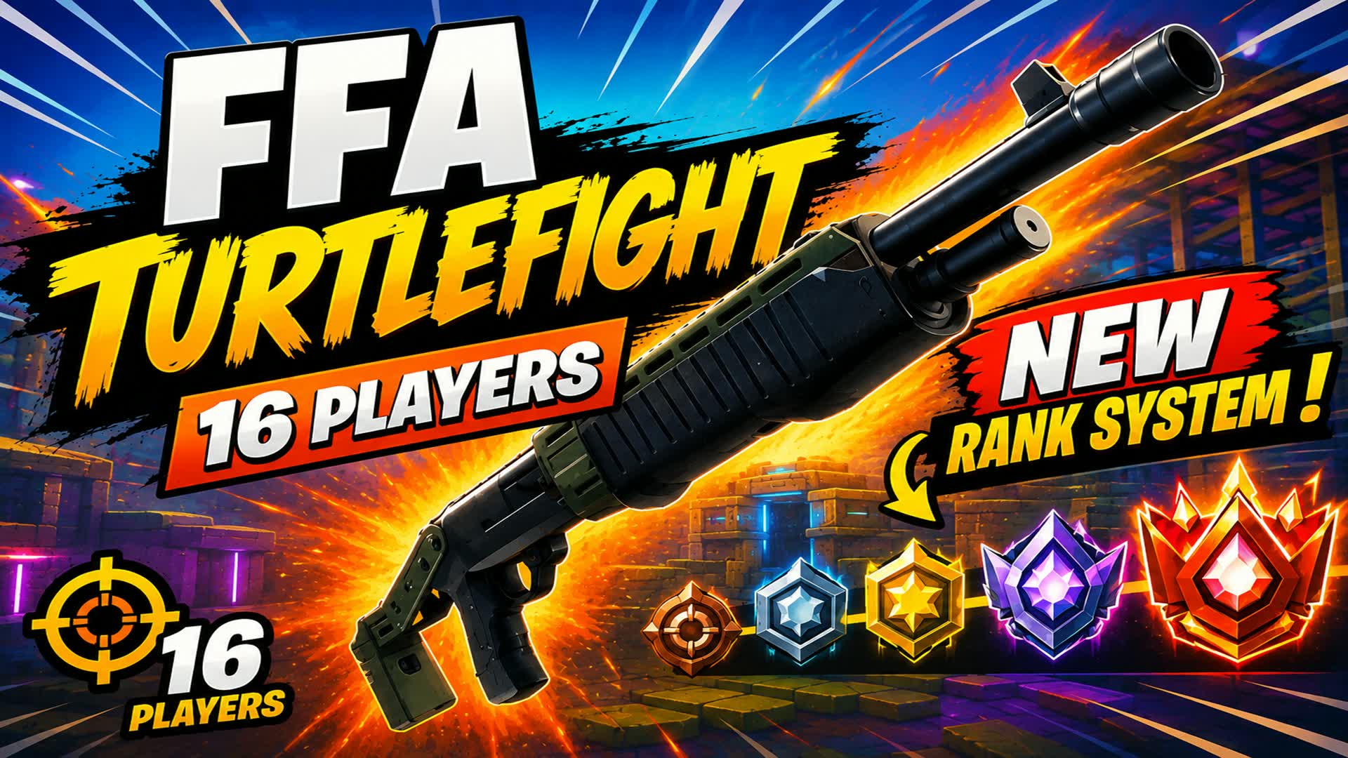 TURTLEFIGHT FFA 16 PLAYERS — Fortnite island 5990-3397-8207 by Tiktok CocotaZ