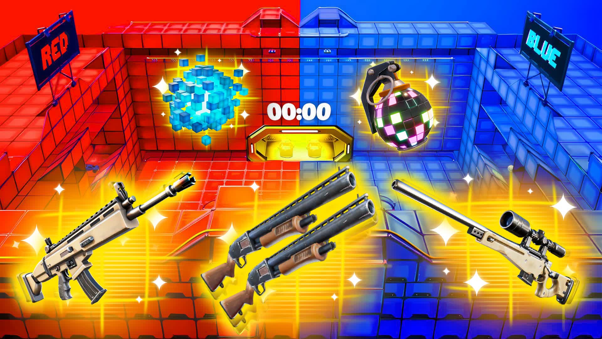 SUPER RED VS BLUE 🔴🔵[1v1v1]