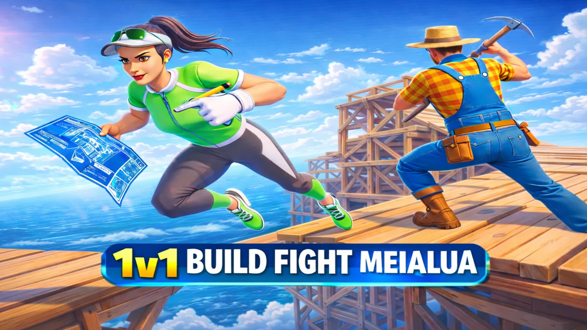 1v1 build fight Meia Lua