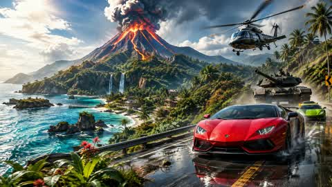 🔥 VOLCANO WITH LAVA 🔥