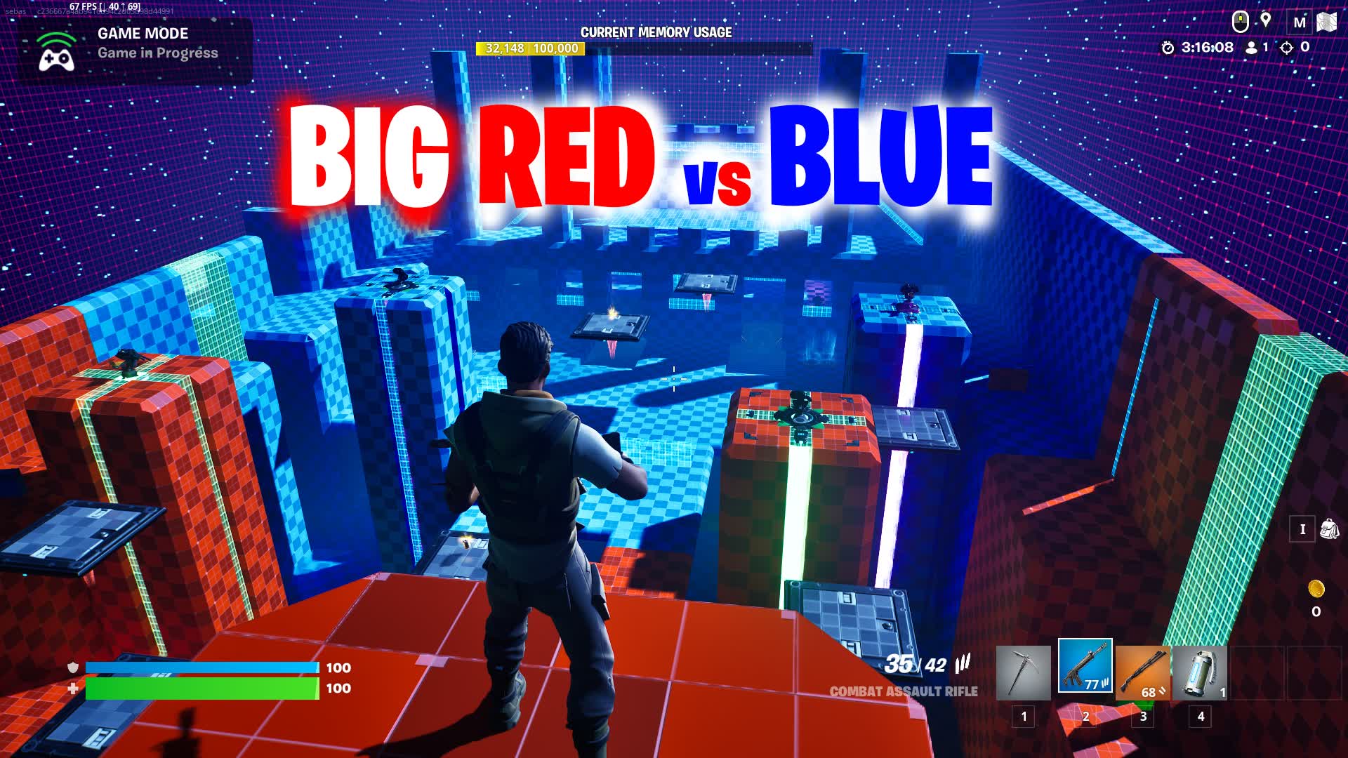 BIG RED Vs BLUE 2544 7952 3695 By Sebasaar Fortnite Creative Map Code 