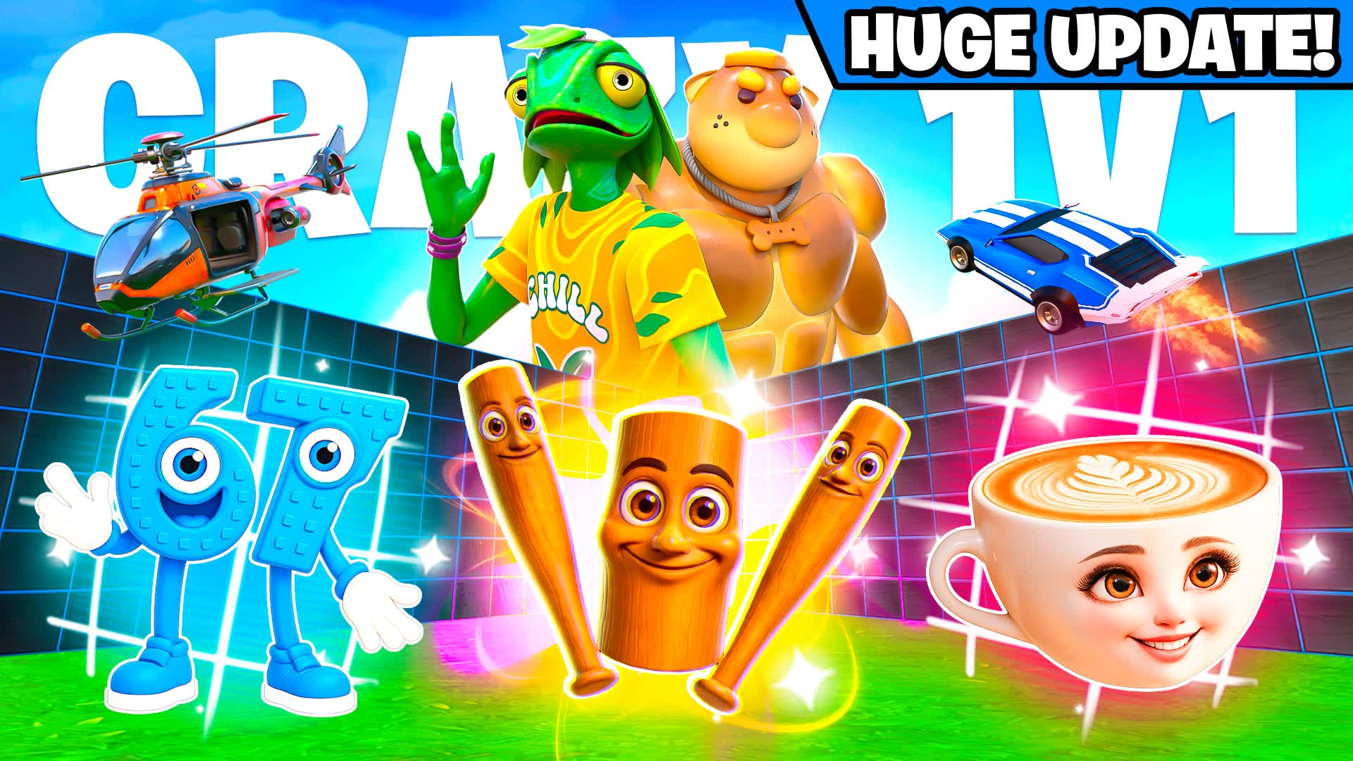 クレイジー 1V1 FFA - 全ての武器 & 乗り物