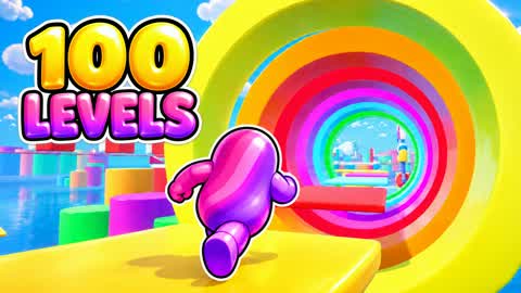 👑 FALL GUYS 100 LEVELS PARKOUR OBBY 🌈