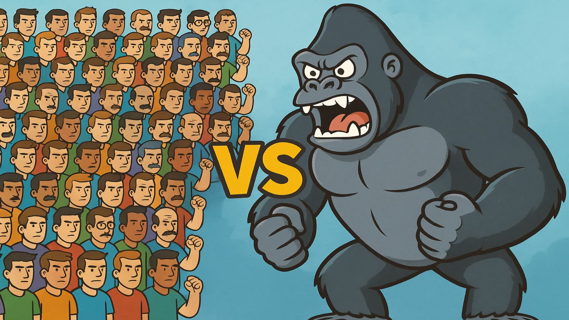 100 MEN VS 1 GORILLA 🦍