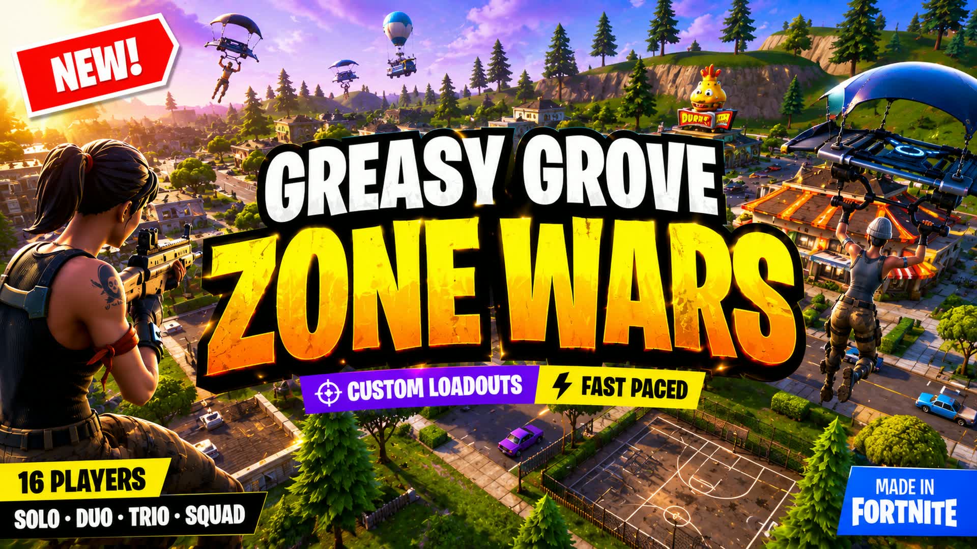 Greasy Grove Zone Wars — Fortnite island 5911-0407-8194 by banannaWASD