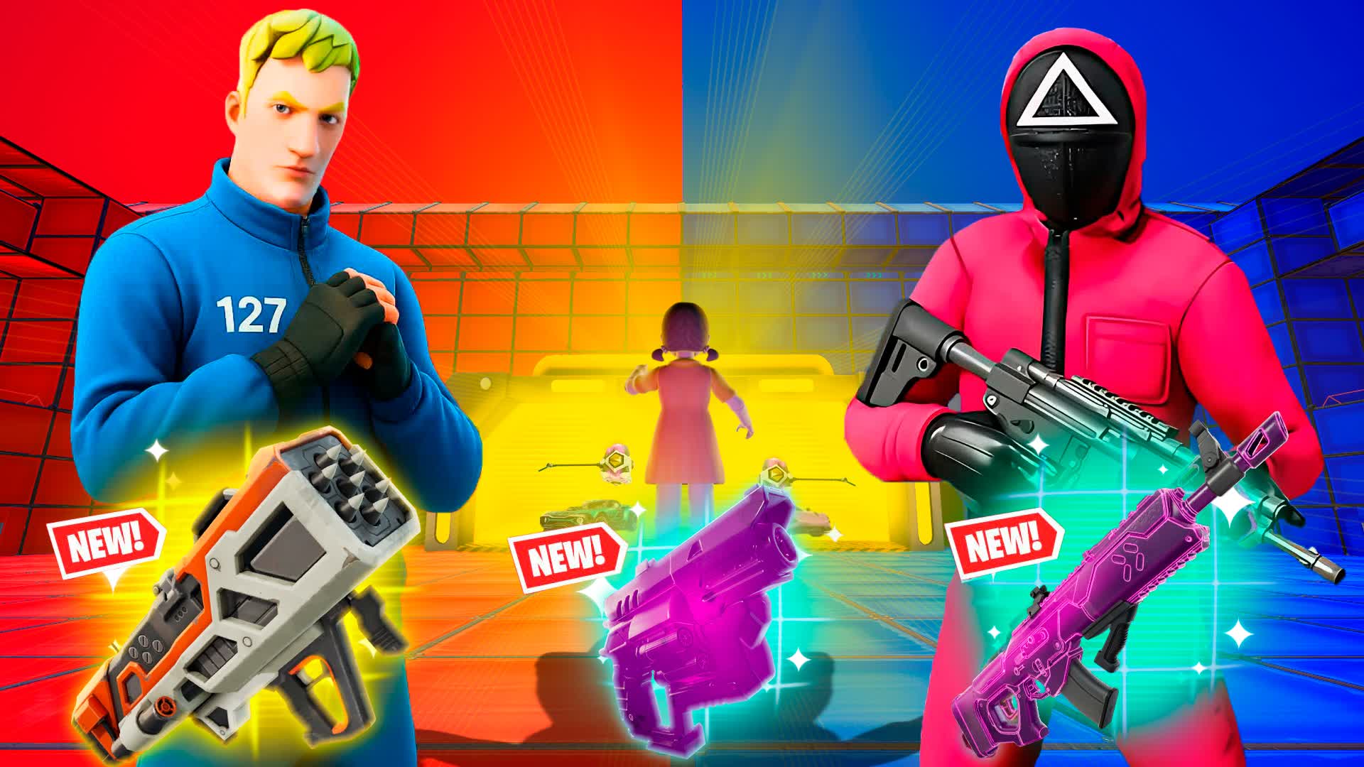 SQUID GUARD VS PLAYER RED VS BLUE🔴|🔵