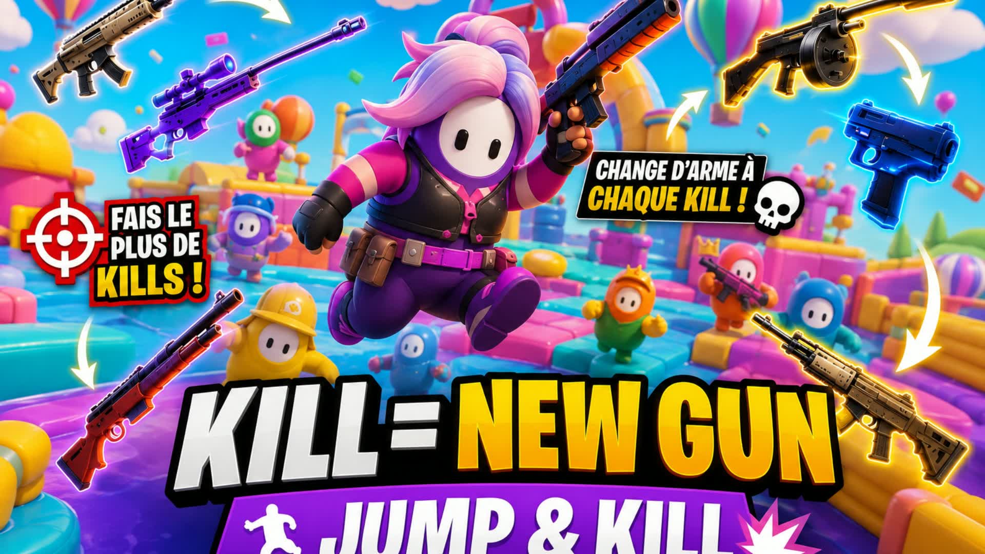 🎉 FALL GUYS GUN GAME - CHAOS ARENA 🎉