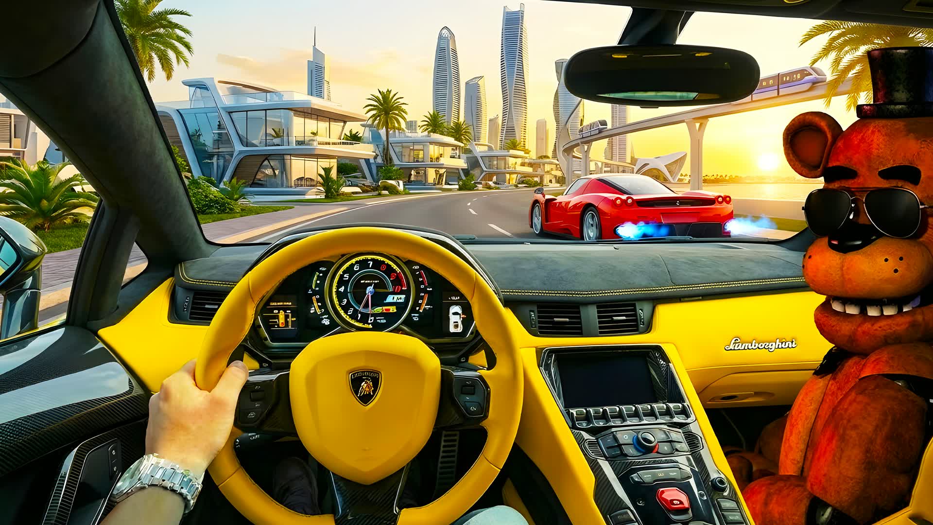 DRIVE WITH FNAF 🚗 ZOMBIE FASHION 🧟