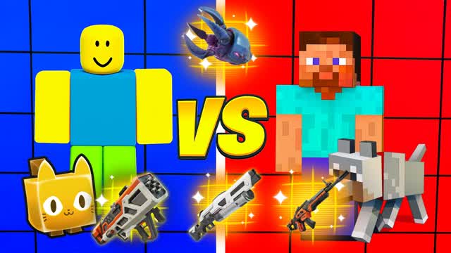 RED MINECRAFT VS BLUE ROBLOX