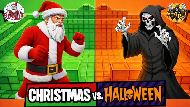 SPIRIT HALLOWEEEN VS CHRISTMAS