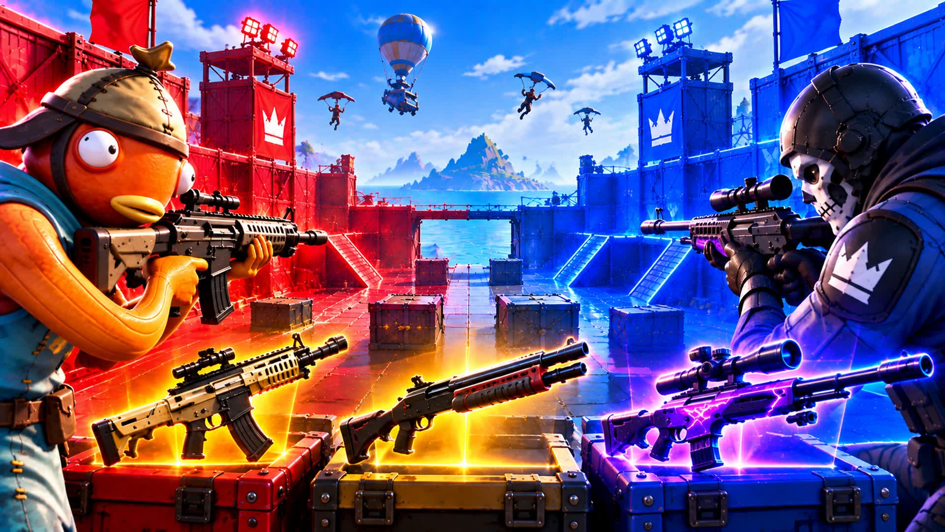 CRAZY RED VS BLUE 🔴🔵 ALL WEAPONS 🔫