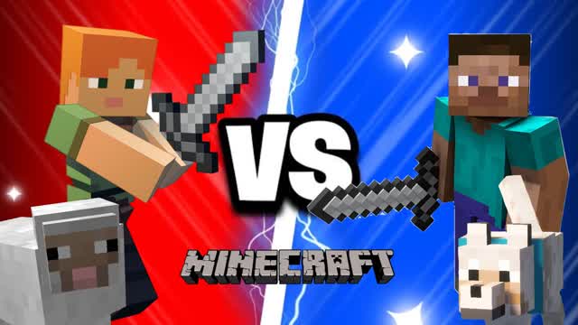 Minecraft Red vs Blue 🔴🔵
