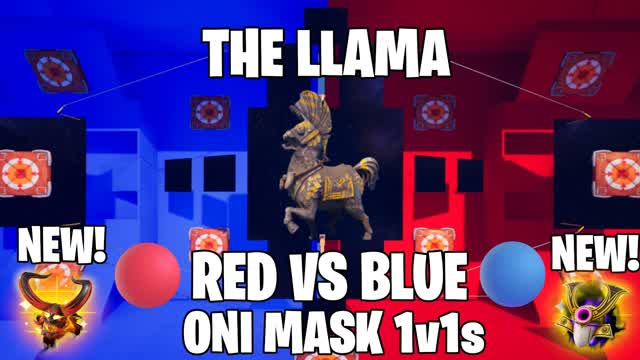 THE LLAMA - 🔴RED VS BLUE🔵 ONI MASK 1v1