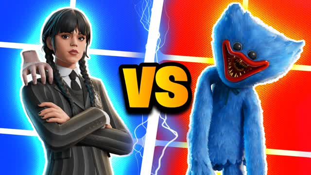 CRAZY HUGGY VS WEDNESDAY 🔴🔵