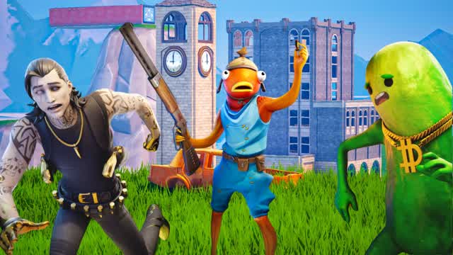 WAR ZONE IN TILTED TOWERS ⭐ (1v1v1)