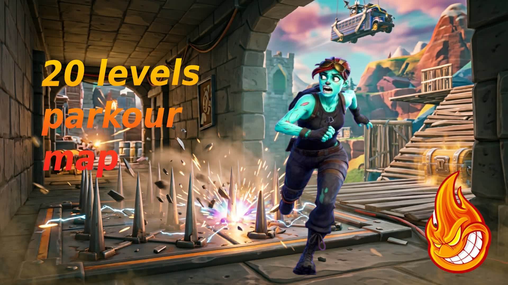 20 levels Easy to Hard parkour — Fortnite island 0125-8721-1728 by SAUD_OMN