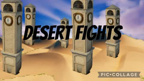 Clock tower fights in the desert